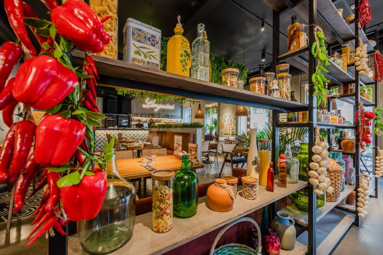 Интерьер/Экстерьер/Банкетная зона/Бар/Стол для двоих/Вход/Главный зал/Lounge зона ресторан Linguini фото