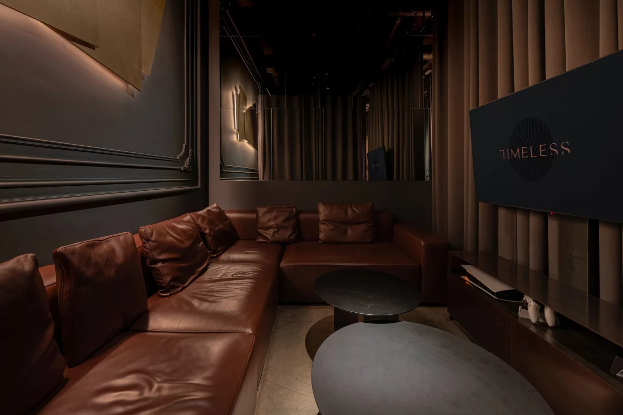 Интерьер/Экстерьер/Банкетная зона/Бар/Стол для двоих/Вход/Главный зал/Lounge зона лаунж Timeless Якиманка фото