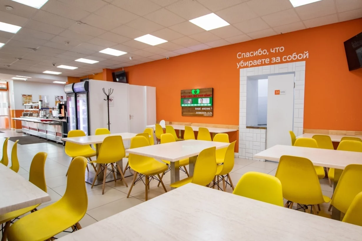 Интерьер/Экстерьер/Банкетная зона/Бар/Стол для двоих/Вход/Главный зал/Lounge зона столовая Добрая столовая фото