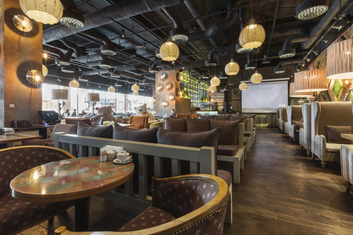 Интерьер/Экстерьер/Банкетная зона/Бар/Стол для двоих/Вход/Главный зал/Lounge зона ресторан Vasilchuki Chaihona №1 фото