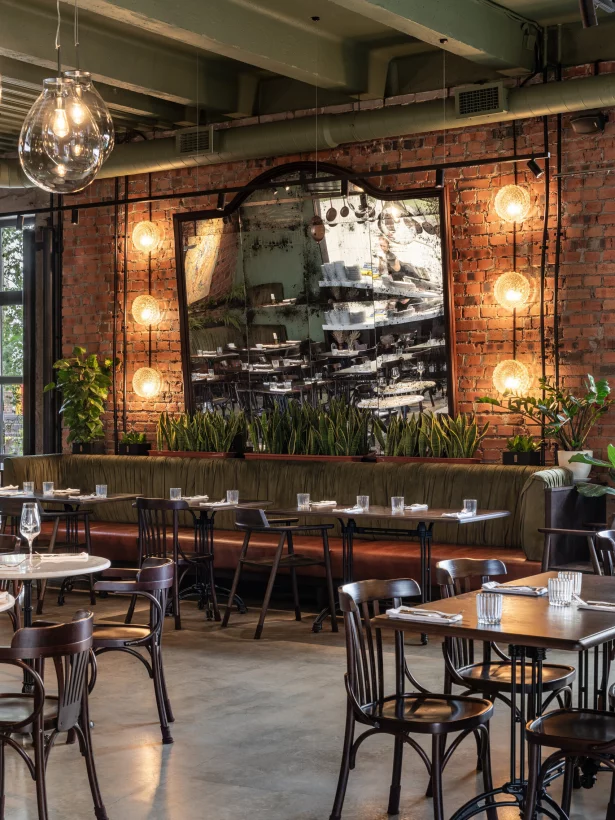 Интерьер/Экстерьер/Банкетная зона/Бар/Стол для двоих/Вход/Главный зал/Lounge зона ресторан Pádre Khinkali фото