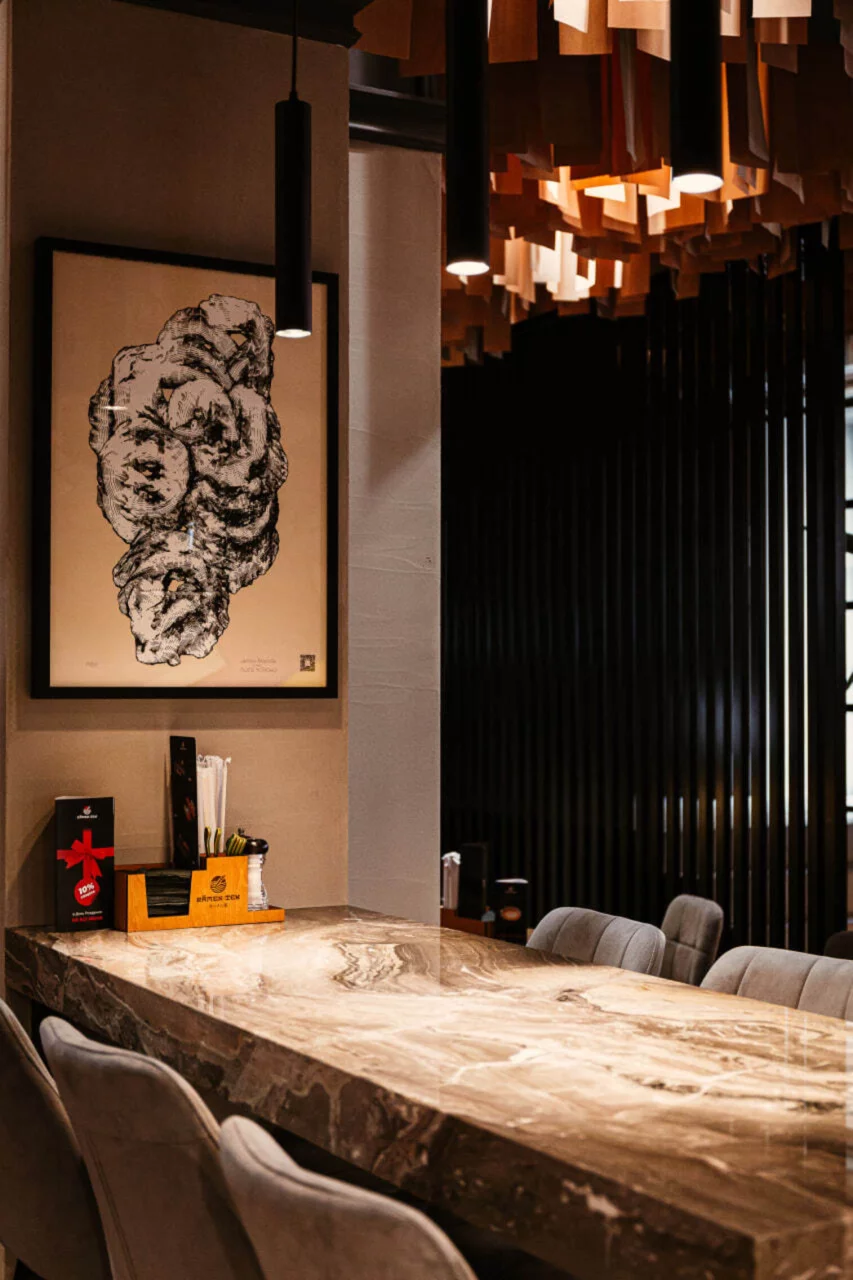 Интерьер/Экстерьер/Банкетная зона/Бар/Стол для двоих/Вход/Главный зал/Lounge зона кафе Ramen Ten фото