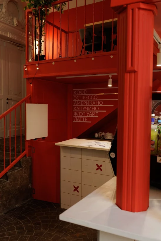 Интерьер/Экстерьер/Банкетная зона/Бар/Стол для двоих/Вход/Главный зал/Lounge зона кафе Бистро фото