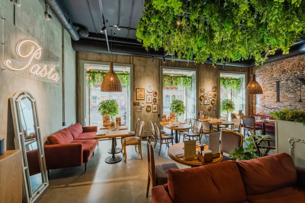 Интерьер/Экстерьер/Банкетная зона/Бар/Стол для двоих/Вход/Главный зал/Lounge зона ресторан Linguini фото