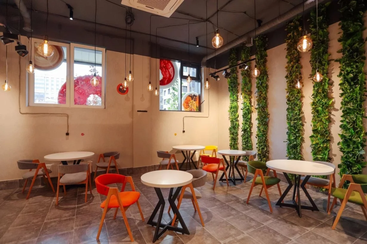 Интерьер/Экстерьер/Банкетная зона/Бар/Стол для двоих/Вход/Главный зал/Lounge зона кафе Uppetit фото