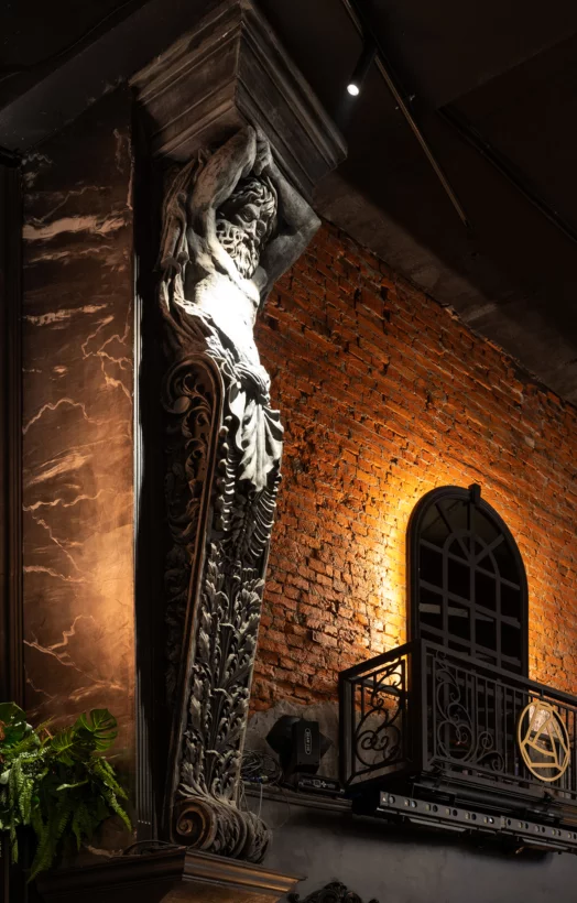 Интерьер/Экстерьер/Банкетная зона/Бар/Стол для двоих/Вход/Главный зал/Lounge зона ресторан Дымзавод Хамовники фото