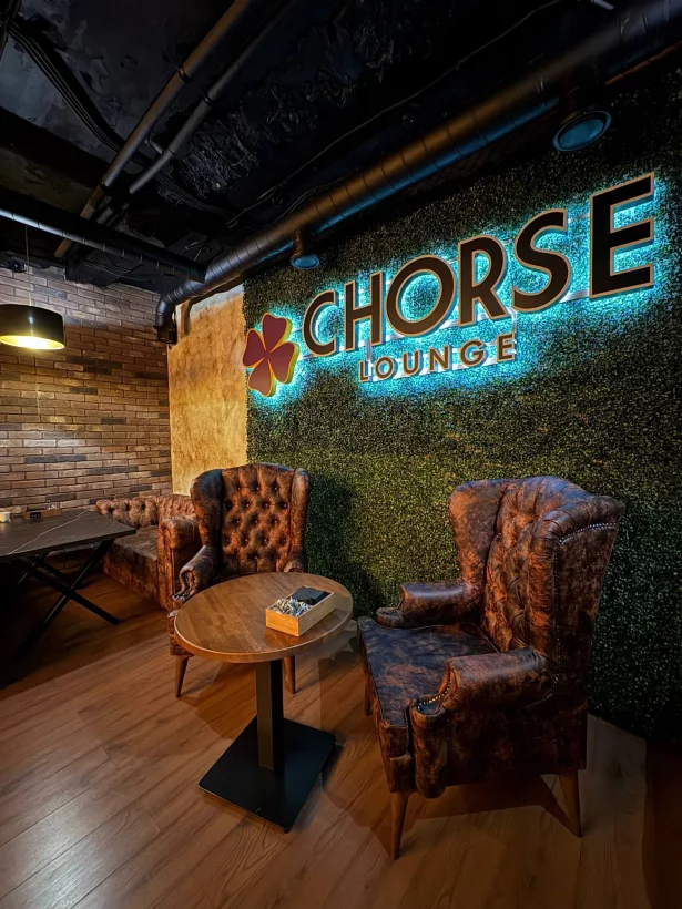 Интерьер/Экстерьер/Банкетная зона/Бар/Стол для двоих/Вход/Главный зал/Lounge зона лаунж Chorse Lounge фото
