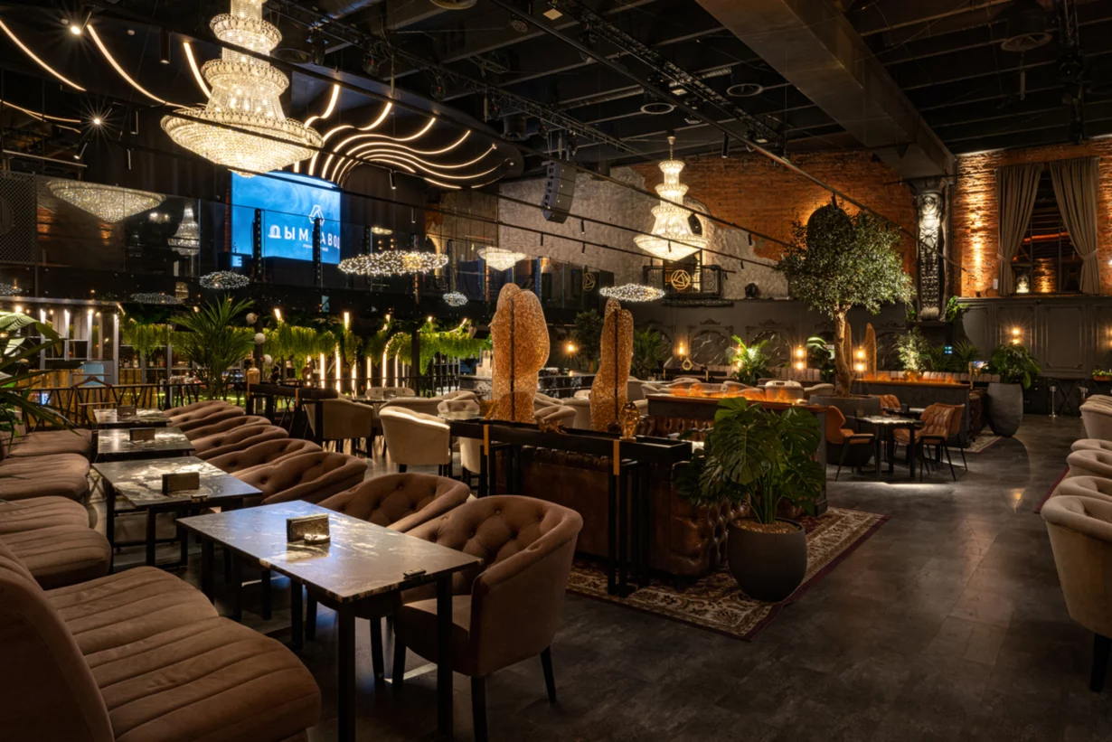 Интерьер/Экстерьер/Банкетная зона/Бар/Стол для двоих/Вход/Главный зал/Lounge зона ресторан Дымзавод Хамовники фото