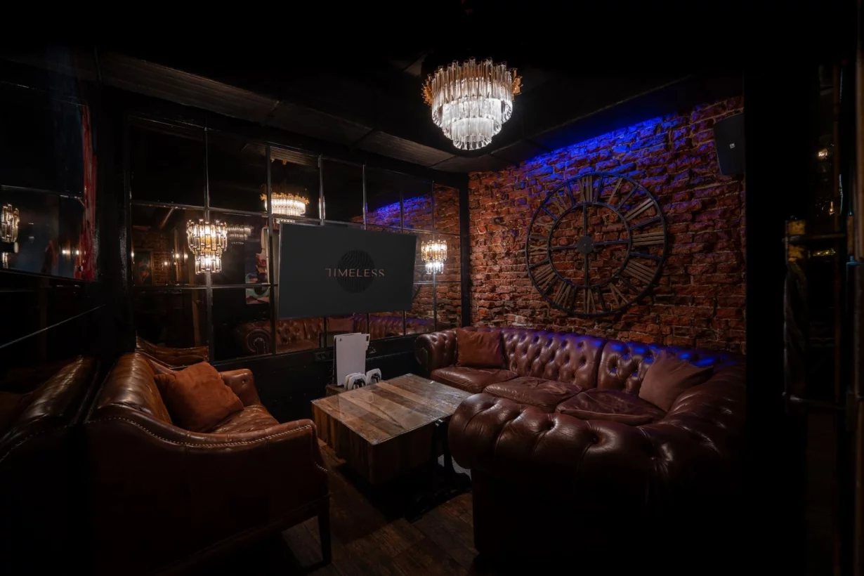 Интерьер/Экстерьер/Банкетная зона/Бар/Стол для двоих/Вход/Главный зал/Lounge зона кальянная Timeless Чистые пруды фото