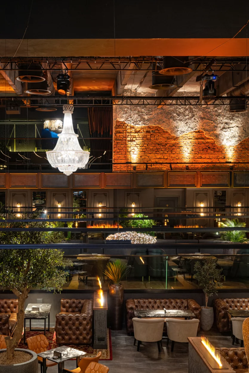 Интерьер/Экстерьер/Банкетная зона/Бар/Стол для двоих/Вход/Главный зал/Lounge зона ресторан Дымзавод Хамовники фото