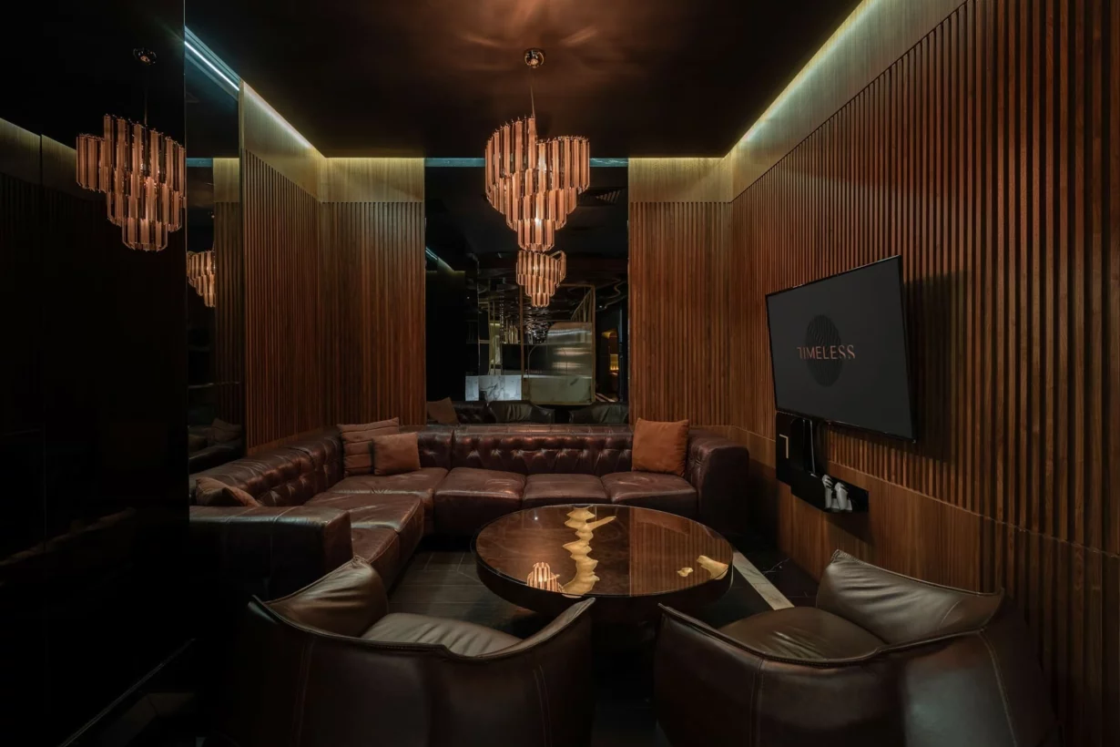 Интерьер/Экстерьер/Банкетная зона/Бар/Стол для двоих/Вход/Главный зал/Lounge зона кальянная Timeless Новый Арбат фото