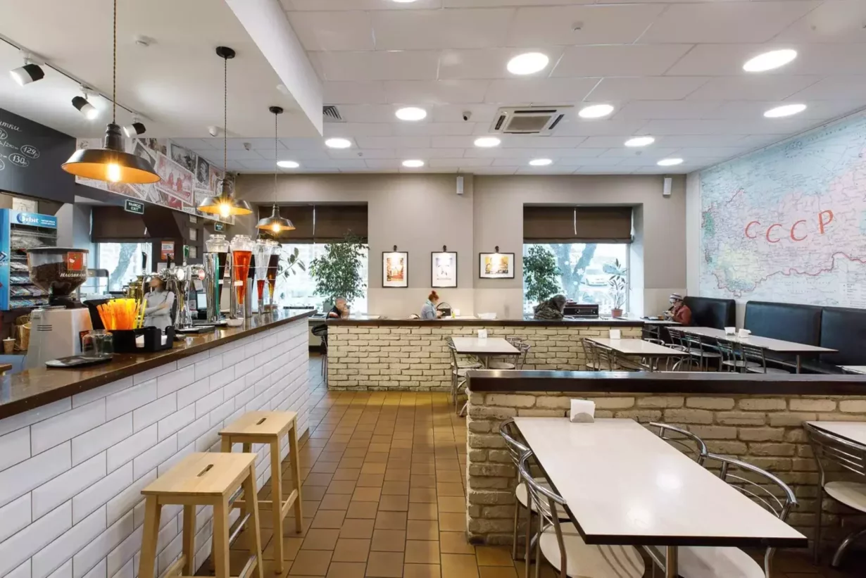 Интерьер/Экстерьер/Банкетная зона/Бар/Стол для двоих/Вход/Главный зал/Lounge зона столовая 8 Минут фото