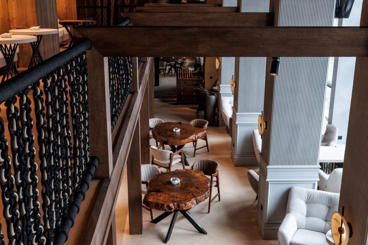 Интерьер/Экстерьер/Банкетная зона/Бар/Стол для двоих/Вход/Главный зал/Lounge зона ресторан Code фото