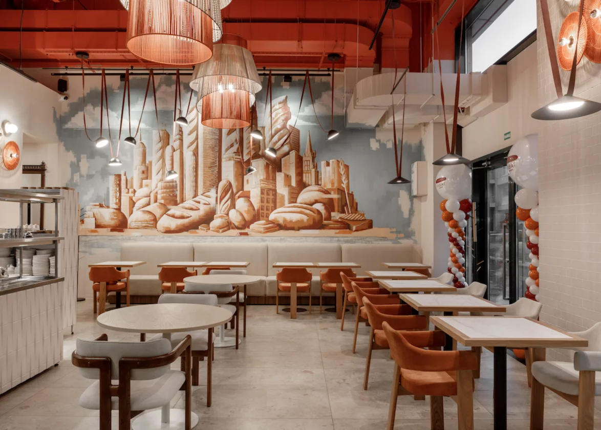 Интерьер/Экстерьер/Банкетная зона/Бар/Стол для двоих/Вход/Главный зал/Lounge зона пекарня Ухват фото